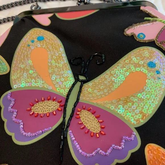 A stunning Marco Arvane black (silk?) and sequin butterfly embellished p… - Picture 2 of 7